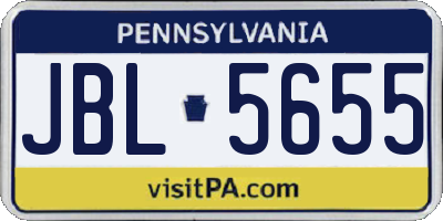PA license plate JBL5655