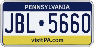 PA license plate JBL5660