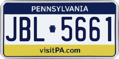 PA license plate JBL5661