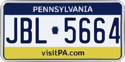 PA license plate JBL5664