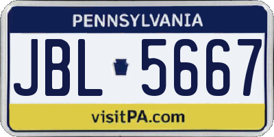 PA license plate JBL5667
