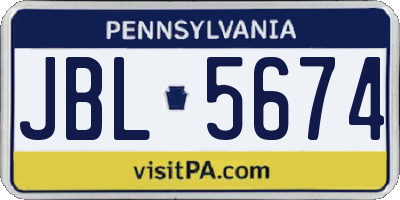 PA license plate JBL5674
