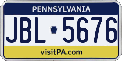 PA license plate JBL5676