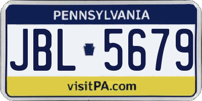 PA license plate JBL5679