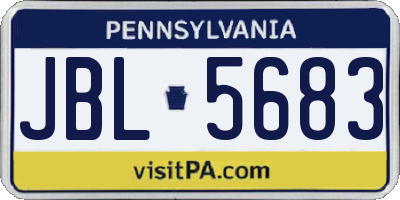 PA license plate JBL5683