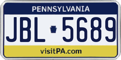 PA license plate JBL5689