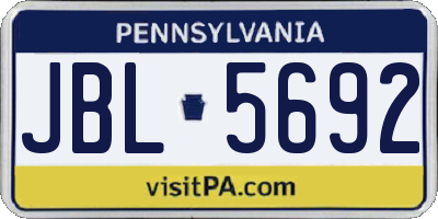 PA license plate JBL5692