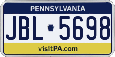 PA license plate JBL5698