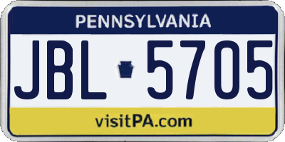 PA license plate JBL5705