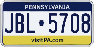 PA license plate JBL5708