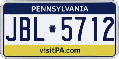 PA license plate JBL5712