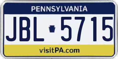 PA license plate JBL5715