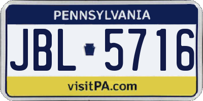 PA license plate JBL5716