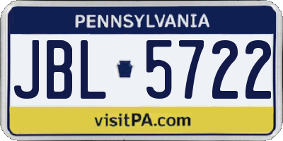 PA license plate JBL5722