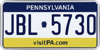 PA license plate JBL5730