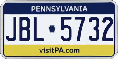 PA license plate JBL5732