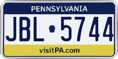 PA license plate JBL5744