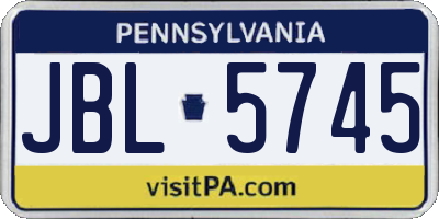 PA license plate JBL5745