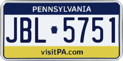 PA license plate JBL5751