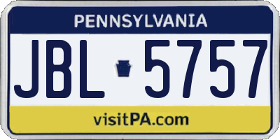 PA license plate JBL5757