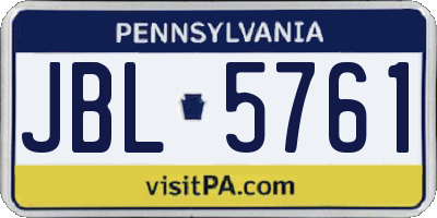 PA license plate JBL5761