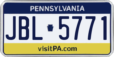 PA license plate JBL5771