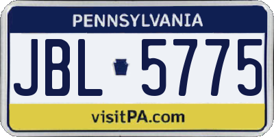 PA license plate JBL5775