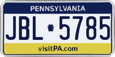 PA license plate JBL5785