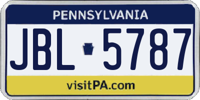 PA license plate JBL5787