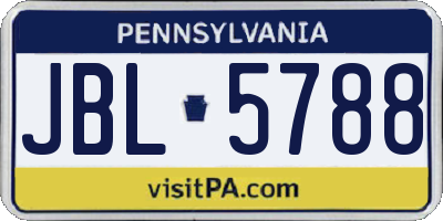 PA license plate JBL5788