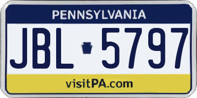 PA license plate JBL5797