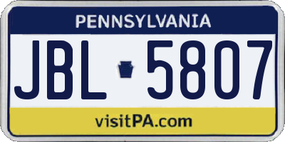 PA license plate JBL5807