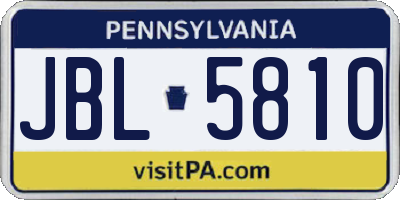 PA license plate JBL5810