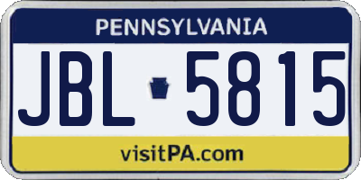 PA license plate JBL5815