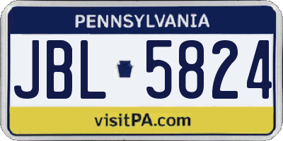 PA license plate JBL5824