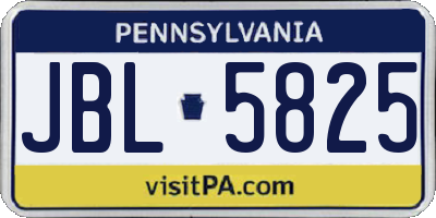 PA license plate JBL5825