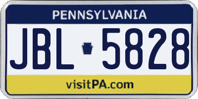PA license plate JBL5828