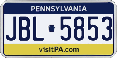 PA license plate JBL5853