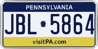 PA license plate JBL5864