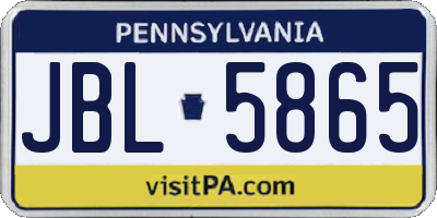 PA license plate JBL5865