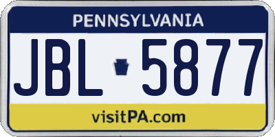 PA license plate JBL5877