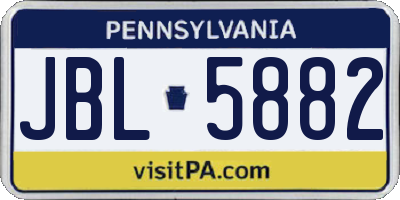 PA license plate JBL5882