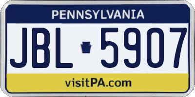 PA license plate JBL5907