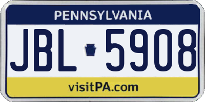 PA license plate JBL5908