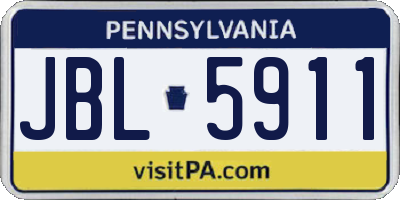 PA license plate JBL5911