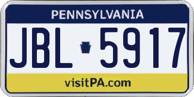 PA license plate JBL5917