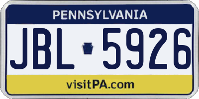 PA license plate JBL5926