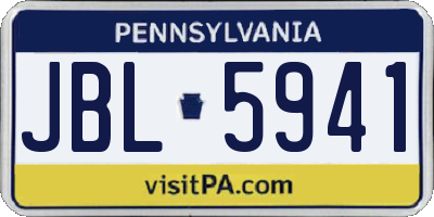 PA license plate JBL5941