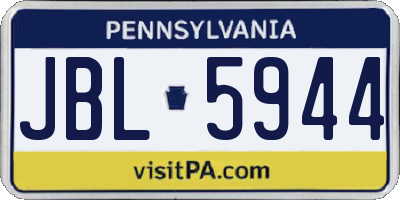 PA license plate JBL5944