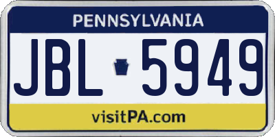 PA license plate JBL5949